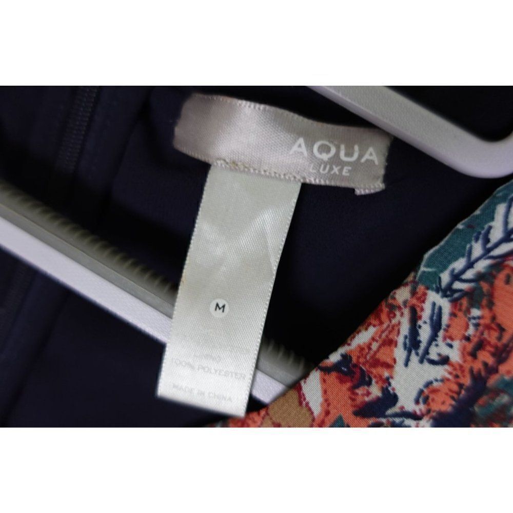 Aqua Luxe Puff-Sleeve Feather Print Dress - Picture 4 of 10